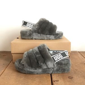 UGG Fluff Yeah Sheepskin Slingback Slippers